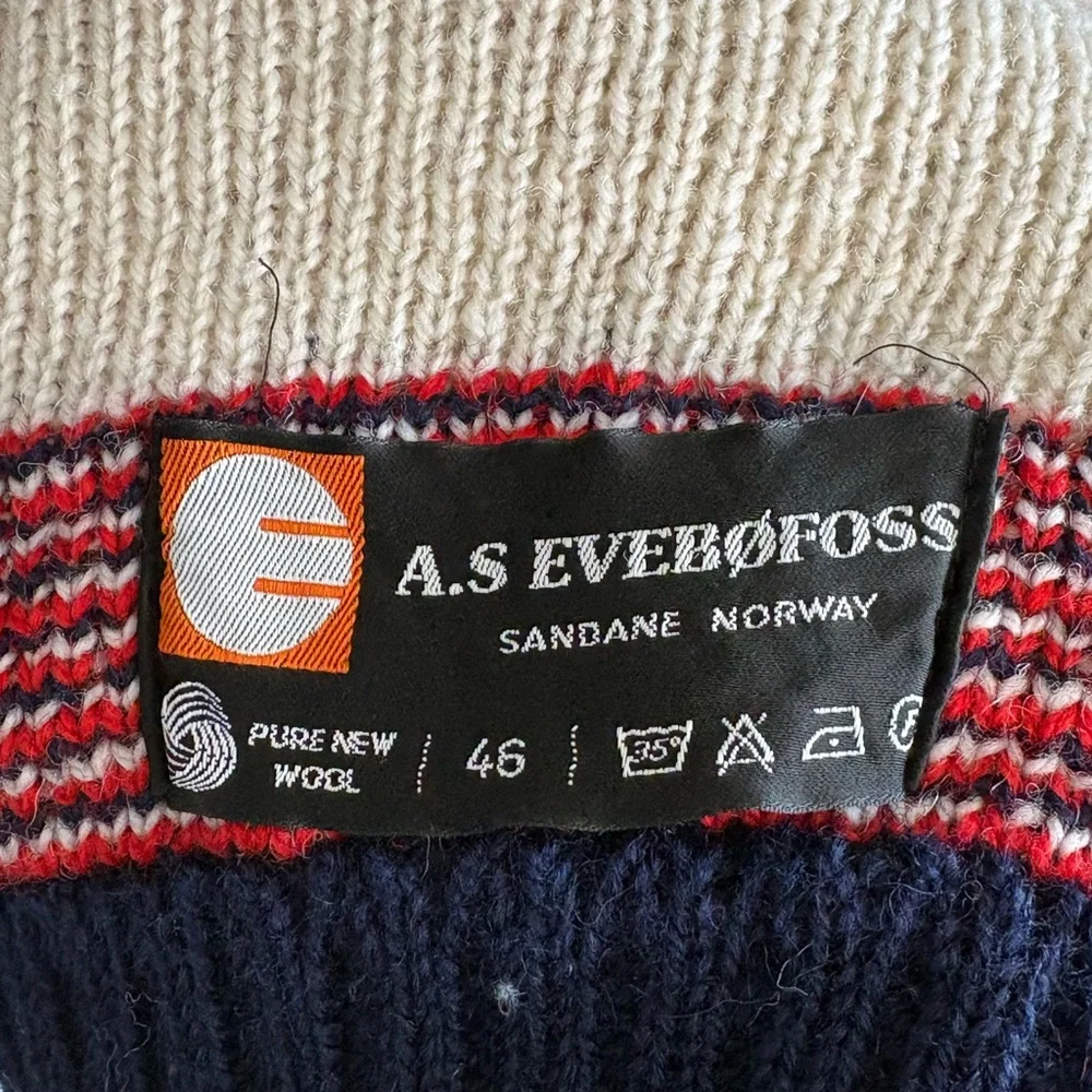 Vintage Wool Firda Clasp Sweater A.S Evebofoss Sandane Norway Womens 48 Nordic - Picture 5 of 5